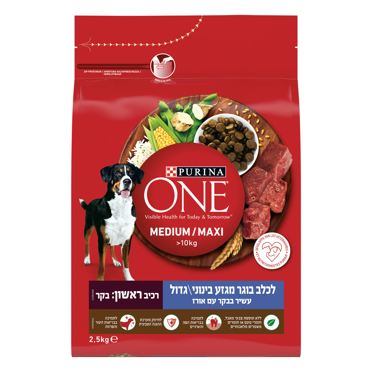 פורינה ONE כלב מידמקסי בקר