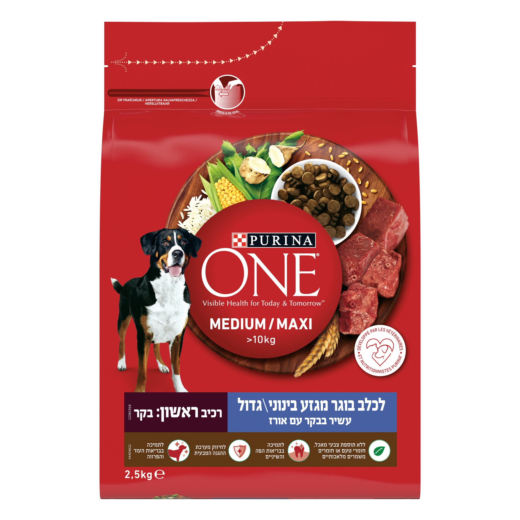פורינה ONE כלב מידמקסי בקר